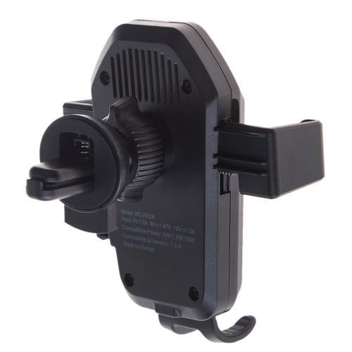 Утримувач мобільного телефону PULSO WC-2502K з бездротовою зарядкою QC2.0