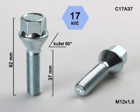 K.csavar - 5db - M12x1,5x37 - Kúp