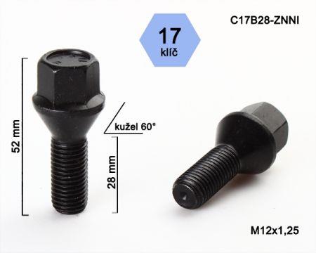 K.csavar - 5db - M12x1,25x28 - Kúp