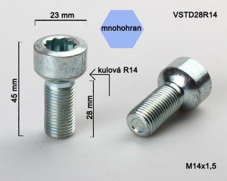 K.csavar - 5db - M14x1,5x28 Gömb