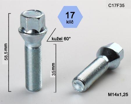 K.csavar - 5db - M14x1,25x35 - Kúp