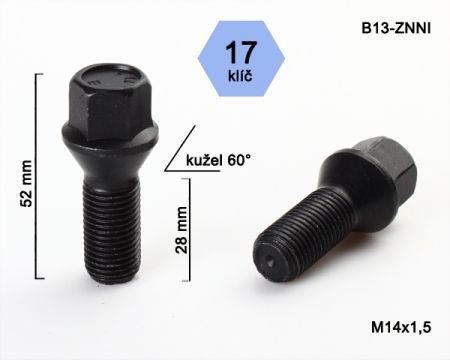 K.csavar - 5db - M14x1,5x28 - Kúp