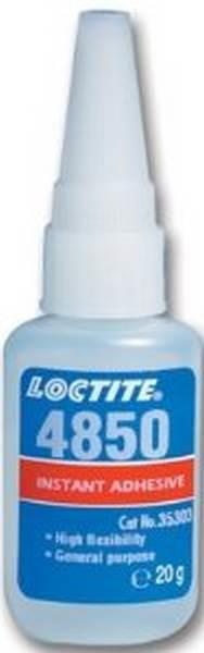 Loctite 4850, 20 g, Rugalmas, közepes viszkozitású pillanatragasztó Rugalmas közepes viszkozitású pillanatragsztó ;Br. kisker egységár: 640 842 Ft/kg