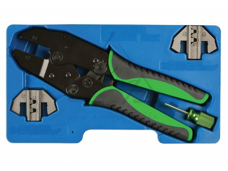 Krimpelő fogó készlet - cserélhető fejes