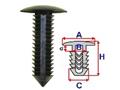Кліпса обивки дв. (к-т:10 шт) размер:A= 19mm/B = 6,5mm/C = 8,3mm/d = 1,3mm/H = 33mm