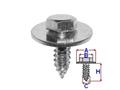 Гвинт салону (комплект 10 шт) розмір:A =22mm/B = 10 мм/C = 6,2 mm/H = 16mm